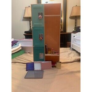 Our Generation Doll Locker Set with Accessories – Teal & Peach